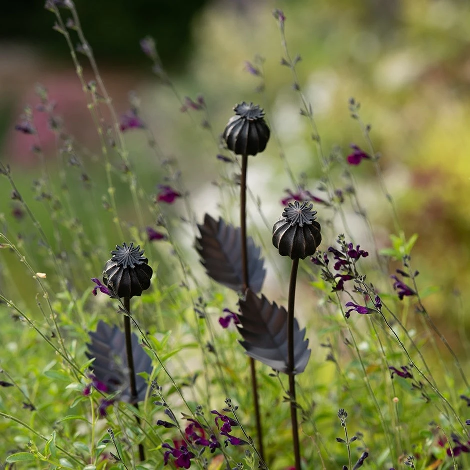 Poppy Seed Head Stake - Small Seed Head 3 Poppy Seed Head Stake - Small Seed Head
