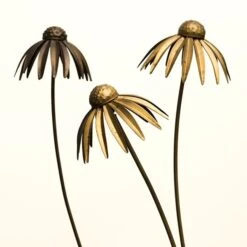Echinacea Plant Stake - Antique Brass -GardenGlamour pr2000028406 card4 lg