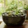 Rough Cast Aluminium Bowl - Charcoal Black 1 Rough Cast Aluminium Bowl - Charcoal Black -GardenGlamour pr2000028887