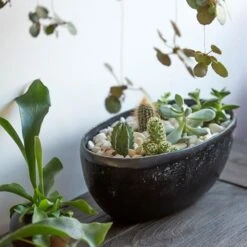 Rough Cast Aluminium Bowl - Charcoal Black -GardenGlamour pr2000028887 card3 lg