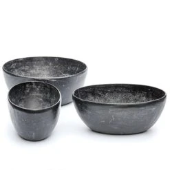 Rough Cast Aluminium Bowl - Charcoal Black -GardenGlamour pr2000028887 card5 lg