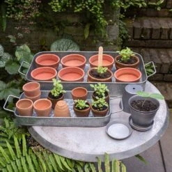Terracotta Grow Pots - Set Of 10 With Tray -GardenGlamour pr2000029288 card8 lg