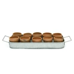 Terracotta Grow Pots - Set Of 10 With Tray -GardenGlamour pr2000029288 card9 lg