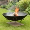 Iron Disc Fire Pit Bowl With Tripod Base -GardenGlamour pr2000029435