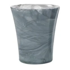 Recycled Glass Flared Orchid Pot - Charcoal