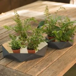 Enamelled Geo Metal Plant Tray 11 Enamelled Geo Metal Plant Tray -GardenGlamour pr2000031479 card5 lg