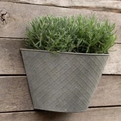 Aged Embossed Wall Planter - Aged Zinc 9 Aged Embossed Wall Planter - Aged Zinc -GardenGlamour pr2000033942 card4 lg