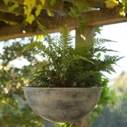 Hanging Bowl - Aged Zinc 10 Hanging Bowl - Aged Zinc -GardenGlamour pr2000033957 card3 lg