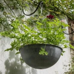 Hanging Bowl - Aged Zinc 11 Hanging Bowl - Aged Zinc -GardenGlamour pr2000033957 card4 lg