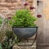 Plant Bowl And Stand - Aged Zinc -GardenGlamour pr2000033963