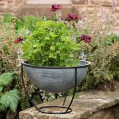 Plant Bowl And Stand - Aged Zinc -GardenGlamour pr2000033963 card4 lg