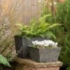 Dark Galvanised Square Planter -GardenGlamour pr2000033971