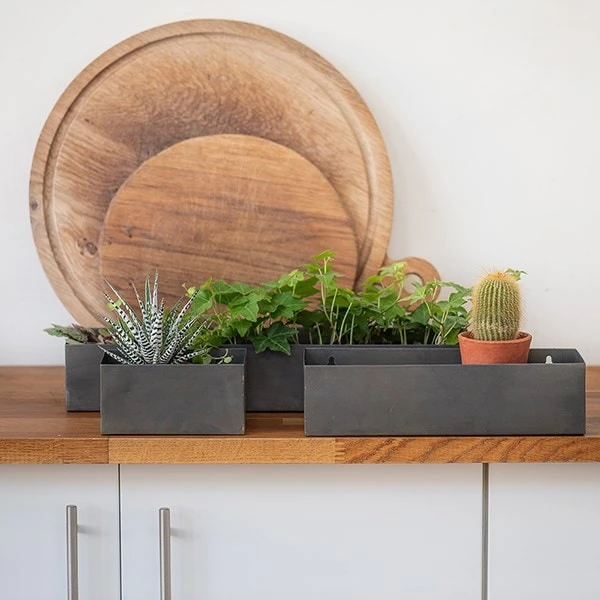 Zinc Wall Planters - Set Of 3 5 Zinc Wall Planters - Set Of 3 - Image 3