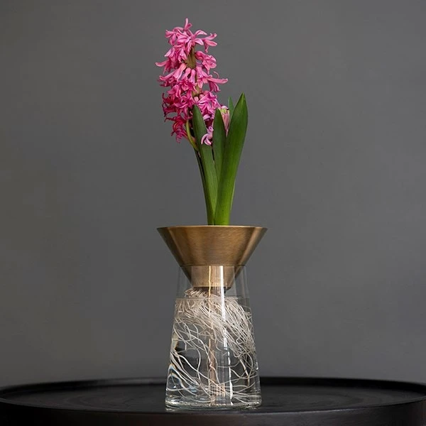 Brass Cone Hyacinth Vase 4 Brass Cone Hyacinth Vase - Image 2
