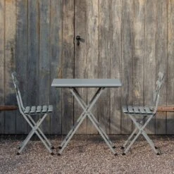 Rome Folding Bistro Set - Cloud Grey 12 Rome Folding Bistro Set - Cloud Grey -GardenGlamour pr2000035668 card3 lg