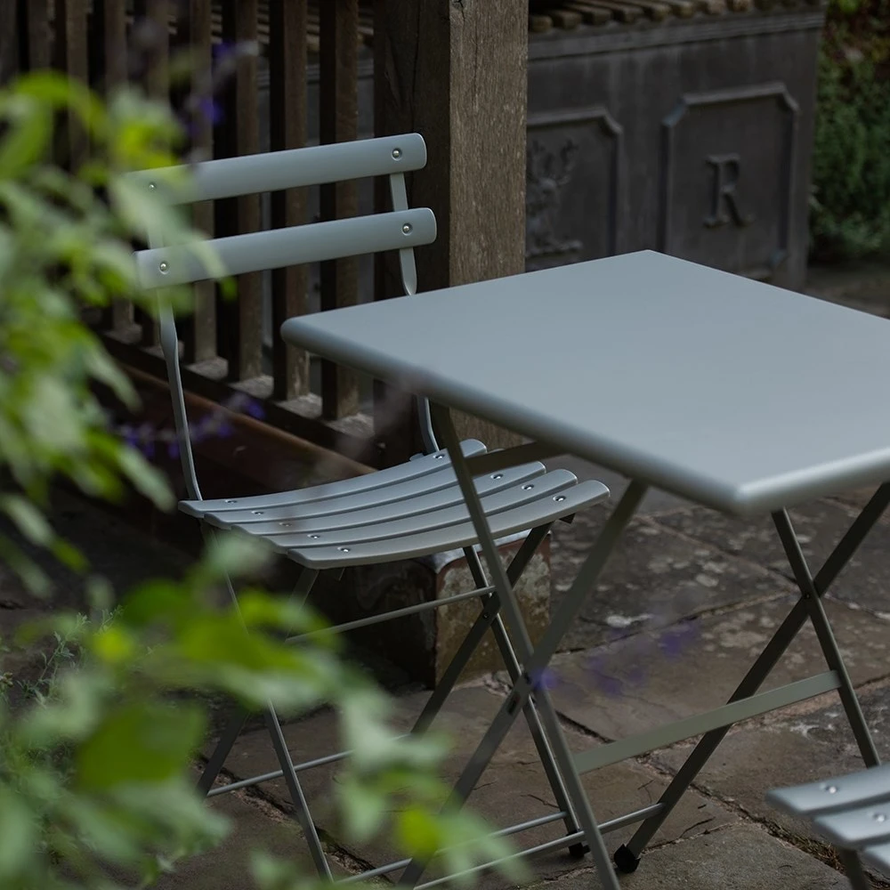 Rome Folding Bistro Set - Cloud Grey 7 Rome Folding Bistro Set - Cloud Grey - Image 5
