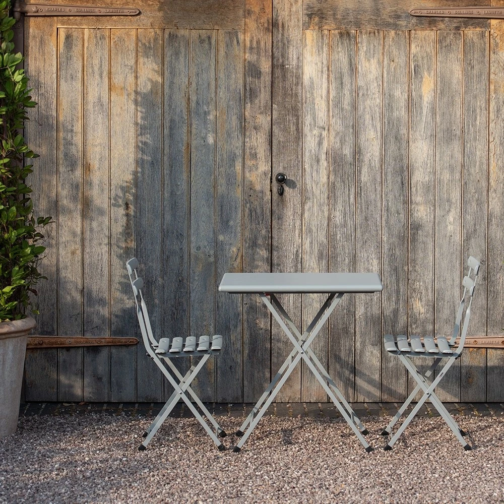 Rome Folding Bistro Set - Cloud Grey 8 Rome Folding Bistro Set - Cloud Grey - Image 6