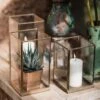 Simple Terrarium / Tealight Holder With Tray Base -GardenGlamour pr2000037497