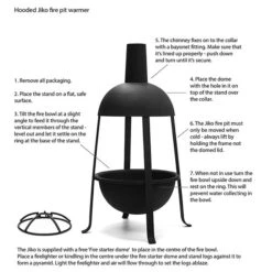 Hooded Jiko Fire Pit Warmer With FREE Fire Starter Dome -GardenGlamour pr2000037500 card9 lg