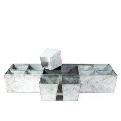 Galvanised Tray With 12 Large Grow Pods -GardenGlamour pr2000037508 card6 lg