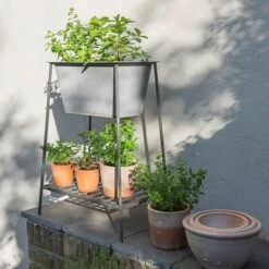 Trough On Stand With Shelf - Short -GardenGlamour pr2000037548 card4 lg