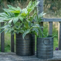 Galvanised Cylinder Pot