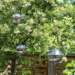 Brushed Aluminium Satellite Fat Ball Feeder 9 Brushed Aluminium Satellite Fat Ball Feeder -GardenGlamour pr2000040682 card3 lg