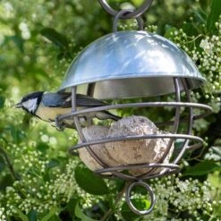 Brushed Aluminium Satellite Fat Ball Feeder 11 Brushed Aluminium Satellite Fat Ball Feeder -GardenGlamour pr2000040682 card5 lg