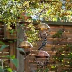 Brushed Brass Satellite Bird Seed Feeder -GardenGlamour pr2000040685 card3 lg