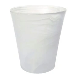 Recycled Glass Flared Orchid Pot - White