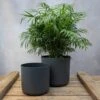 Straight Edged Plant Pot - Black -GardenGlamour pr2000041559