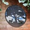 Black Metal Round Garden Mirror -GardenGlamour pr2000041641
