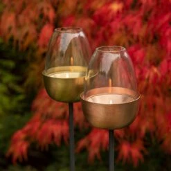 Tulip Stake Tealight Holder (adjustable Height) - Brushed Copper -GardenGlamour pr2000041728 card5 lg