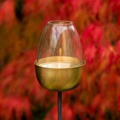 Tulip Stake Tealight Holder (adjustable Height) - Brushed Brass -GardenGlamour pr2000041729 card5 lg