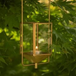 Hanging Tealight Lantern - Brass 17 Hanging Tealight Lantern - Brass -GardenGlamour pr2000041742 card8 lg
