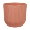 Large Ribbed Round Plant Pot With Wheels - Pink -GardenGlamour pr2000044525