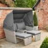 Daybed With Grey Cushions -GardenGlamour pr2000045425