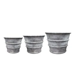 Greystoke Ribbed Planter - Aged Zinc 15 Greystoke Ribbed Planter - Aged Zinc -GardenGlamour pr2000046295 card4 lg