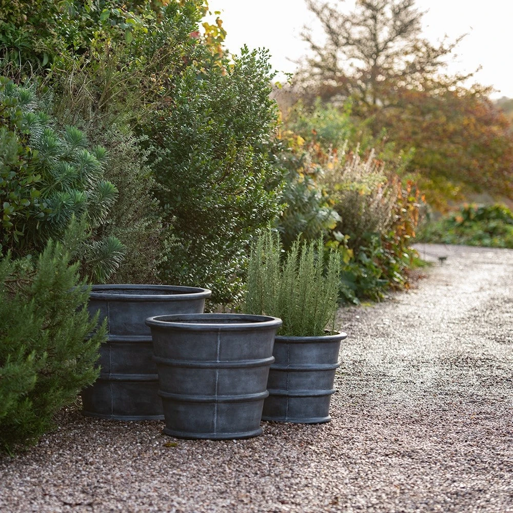 Greystoke Ribbed Planter - Aged Zinc 7 Greystoke Ribbed Planter - Aged Zinc - Image 5