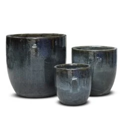 Glazed Ceramic Pot - Misty Black -GardenGlamour pr2000046301 card4 lg