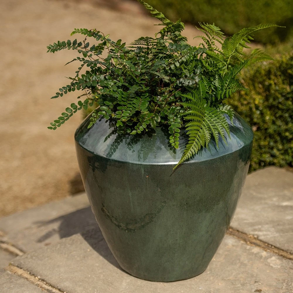 Glazed Terracotta Feature Pot - Moss Green 4 Glazed Terracotta Feature Pot - Moss Green - Image 2