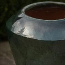 Glazed Terracotta Feature Pot - Moss Green 10 Glazed Terracotta Feature Pot - Moss Green -GardenGlamour pr2000046302 card3 lg