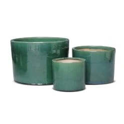 Glazed Ceramic Cylinder Crackle Green -GardenGlamour pr2000046309 card5 lg