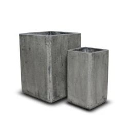 Tall Cement Cube Pot - Waxed -GardenGlamour pr2000046318 card6 lg