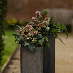 Tall Cement Cube Pot - Waxed -GardenGlamour pr2000046318 card7 lg