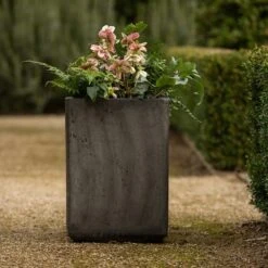 Tall Cement Cube Pot - Waxed -GardenGlamour pr2000046318 card9 lg
