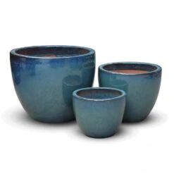 Glazed Terracotta Pot - Reef Blue 13 Glazed Terracotta Pot - Reef Blue -GardenGlamour pr2000046329 card6 lg