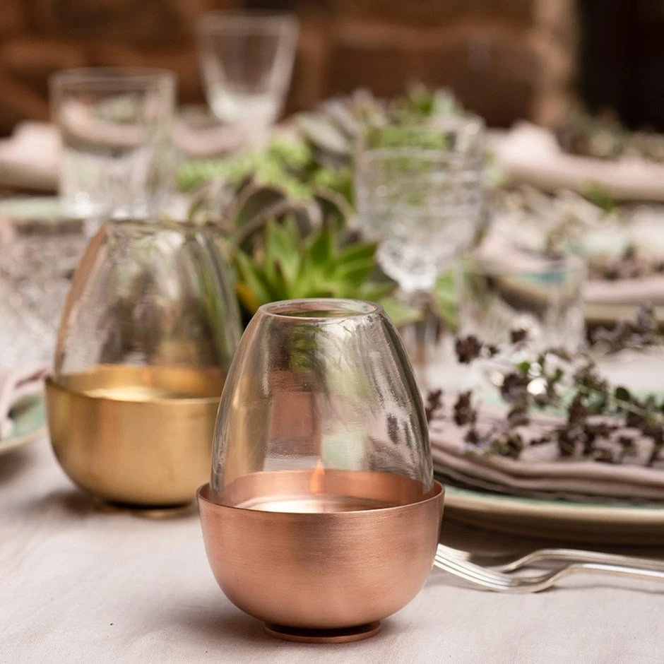 Tulip Tealight Holder - Copper 3 Tulip Tealight Holder - Copper