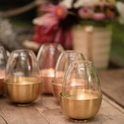 Tulip Tealight Holder - Brass -GardenGlamour pr2000046889 card5 lg