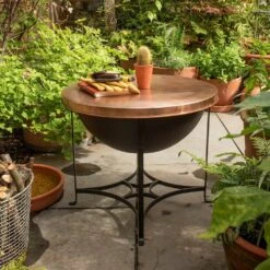 Fire Pit/table With Copper Top - Low -GardenGlamour pr2000046896 card10 lg